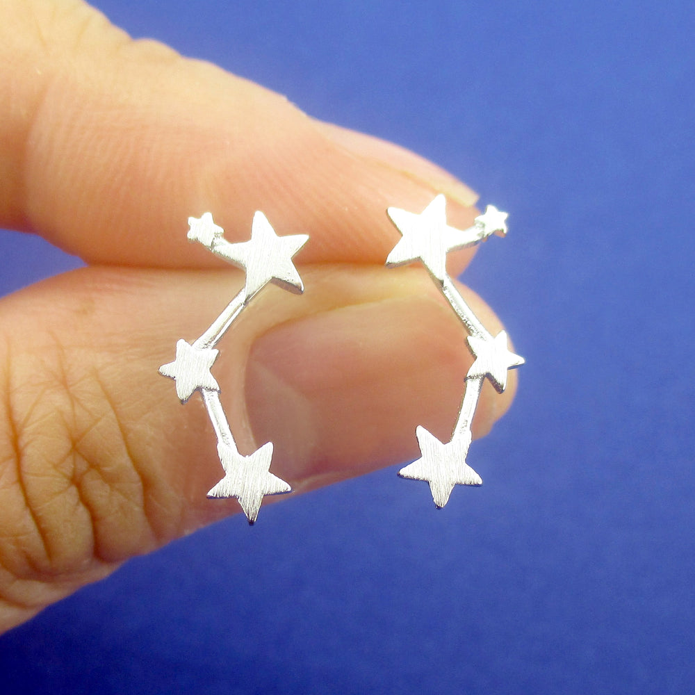 Dainty Little Constellation Star Signs Stud Earrings in Silver or Gold