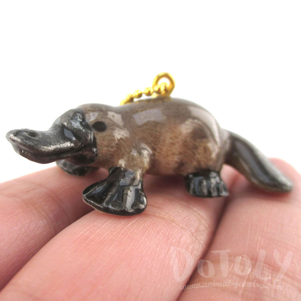 3D Porcelain Platypus Shaped Ceramic Pendant Necklace | DOTOLY