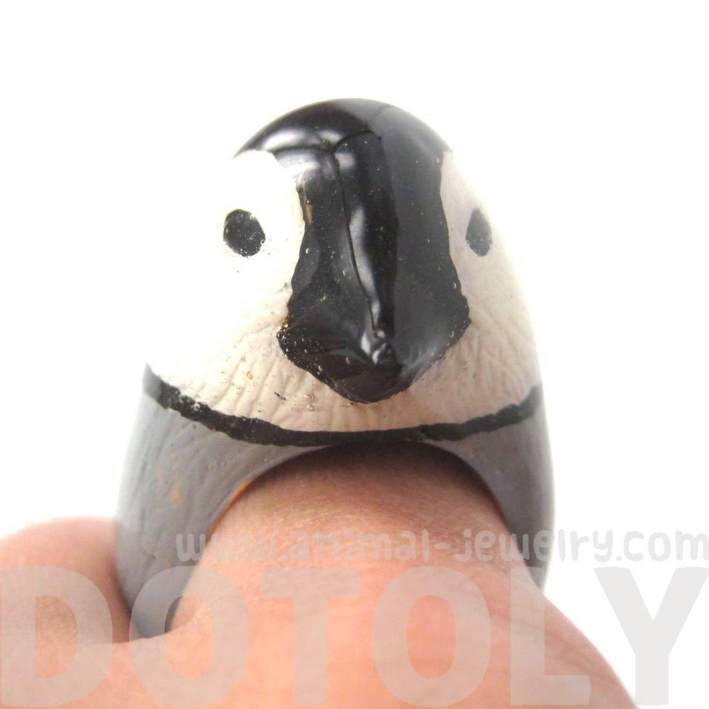 3D Baby Penguin Bird Shaped Enamel Animal Ring in US Size 6 to 8 | Limited Edition | DOTOLY