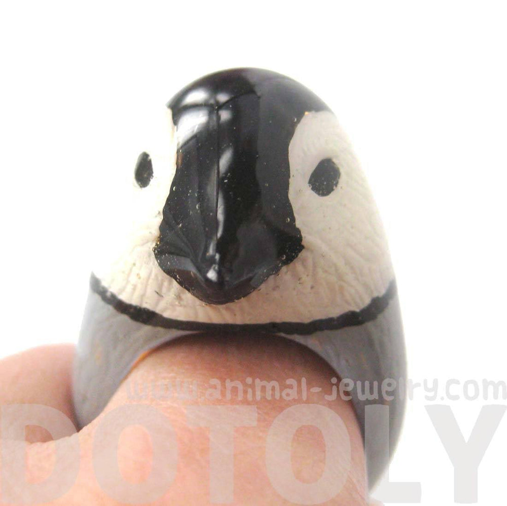 3D Baby Penguin Bird Shaped Enamel Animal Ring in US Size 6 to 8 | Limited Edition | DOTOLY