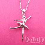 3D Ballet Ballerina Dancer Themed Necklace in Silver | DOTOLY | DOTOLY