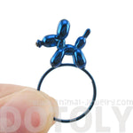 3D Balloon Dog Puppy Shaped Ring in Blue | Jewelry for Animal Lovers | DOTOLY