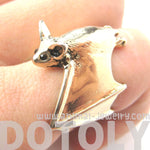 3D Bat Animal Wrap Ring in Shiny Gold Sizes 5 to 10 Available | Animal Jewelry | DOTOLY