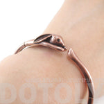 3D Bunny Rabbit Wrapped Around Your Wrist Shaped Bangle Bracelet in Copper | DOTOLY