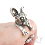 3D Chihuahua Dog Shaped Miniature Animal Ring in Silver | Animal Rings