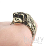 3D Chimpanzee Wrapped Around Your Finger Shaped Animal Ring | DOTOLY