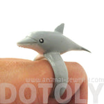 3D Dolphin Figurine Shaped Animal Wrap Ring for Kids | US Size 4 to size 6 | DOTOLY