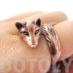 3D Fox Wrapped Around Your Finger Shaped Animal Ring in Copper | US Size 5 to 9 | DOTOLY