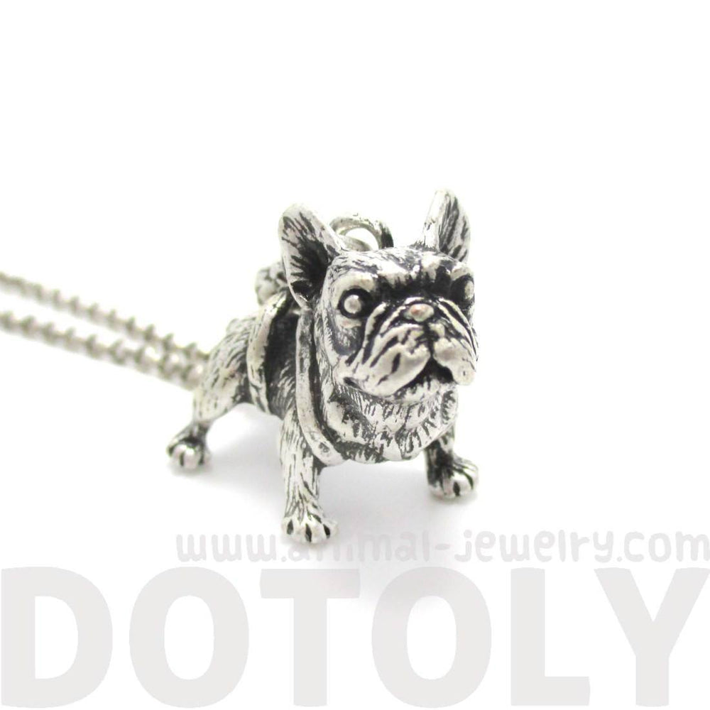 3D French Bulldog Standing Puppy Dog Shaped Animal Pendant Necklace | Jewelry for Dog Lovers | DOTOLY