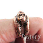 Gorilla Ape Shaped King Kong Wrapped Around Your Finger Ring in Copper