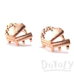 3D Grand Piano Shaped Music Themed Stud Earrings in Rose Gold | DOTOLY | DOTOLY