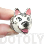 3D Husky Dog Face Shaped Enamel Animal Ring in US Size 7 and 8 | Limited Edition | DOTOLY