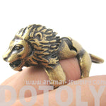3D Lion Shaped Animal Wrap Armor Knuckle Joint Ring in Brass | Size 5 to 9 | DOTOLY