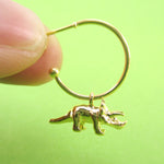 3D Miniature Triceratops Dinosaur Shaped Stud Hoop Earrings | DOTOLY