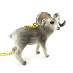 3D Porcelain Bighorn Sheep Ram Shaped Ceramic Pendant Necklace