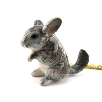 3D Porcelain Chinchilla Shaped Ceramic Pendant Necklace | DOTOLY