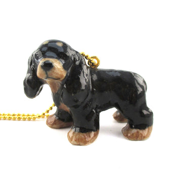 DOTOLY Handmade Porcelain Cocker Spaniel Necklace Ceramic