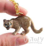 3D Porcelain Cougar Cat Shaped Ceramic Pendant Necklace | DOTOLY