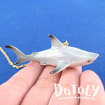 3D Porcelain Dorky Shark Shaped Ceramic Pendant Necklace | DOTOLY