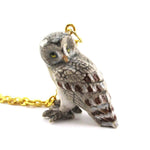 3D Porcelain Great Gray Owl Shaped Ceramic Pendant Necklace | DOTOLY