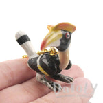 3D Porcelain Great Hornbill Buceros Ceramic Pendant Necklace | DOTOLY