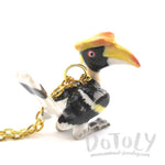 3D Porcelain Great Hornbill Buceros Ceramic Pendant Necklace | DOTOLY