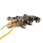 3D Porcelain Open Mouth Alligator Shaped Ceramic Pendant Necklace