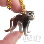 3D Porcelain Patas Wadi Monkey Shaped Ceramic Pendant Necklace