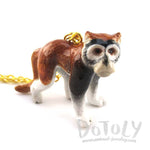 3D Porcelain Patas Wadi Monkey Shaped Ceramic Pendant Necklace