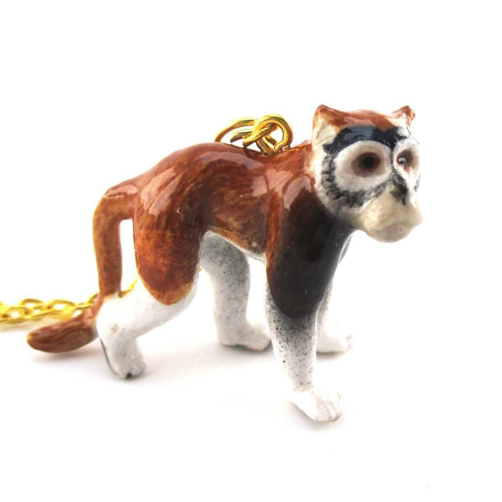 3D Porcelain Patas Wadi Monkey Shaped Ceramic Pendant Necklace