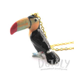 3D Porcelain Ramphastos Toco Toucan Ceramic Pendant Necklace | DOTOLY