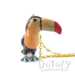 3D Porcelain Ramphastos Toco Toucan Ceramic Pendant Necklace | DOTOLY