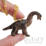 3D Porcelain Sauropoda Brachiosaurus Dinosaur Shaped Pendant Necklace
