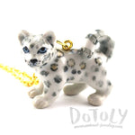 3D Porcelain Snow Leopard Cub Shaped Ceramic Pendant Necklace | DOTOLY