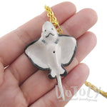 Porcelain Spotted Eagle Ray Shaped Ceramic Pendant Necklace | DOTOLY