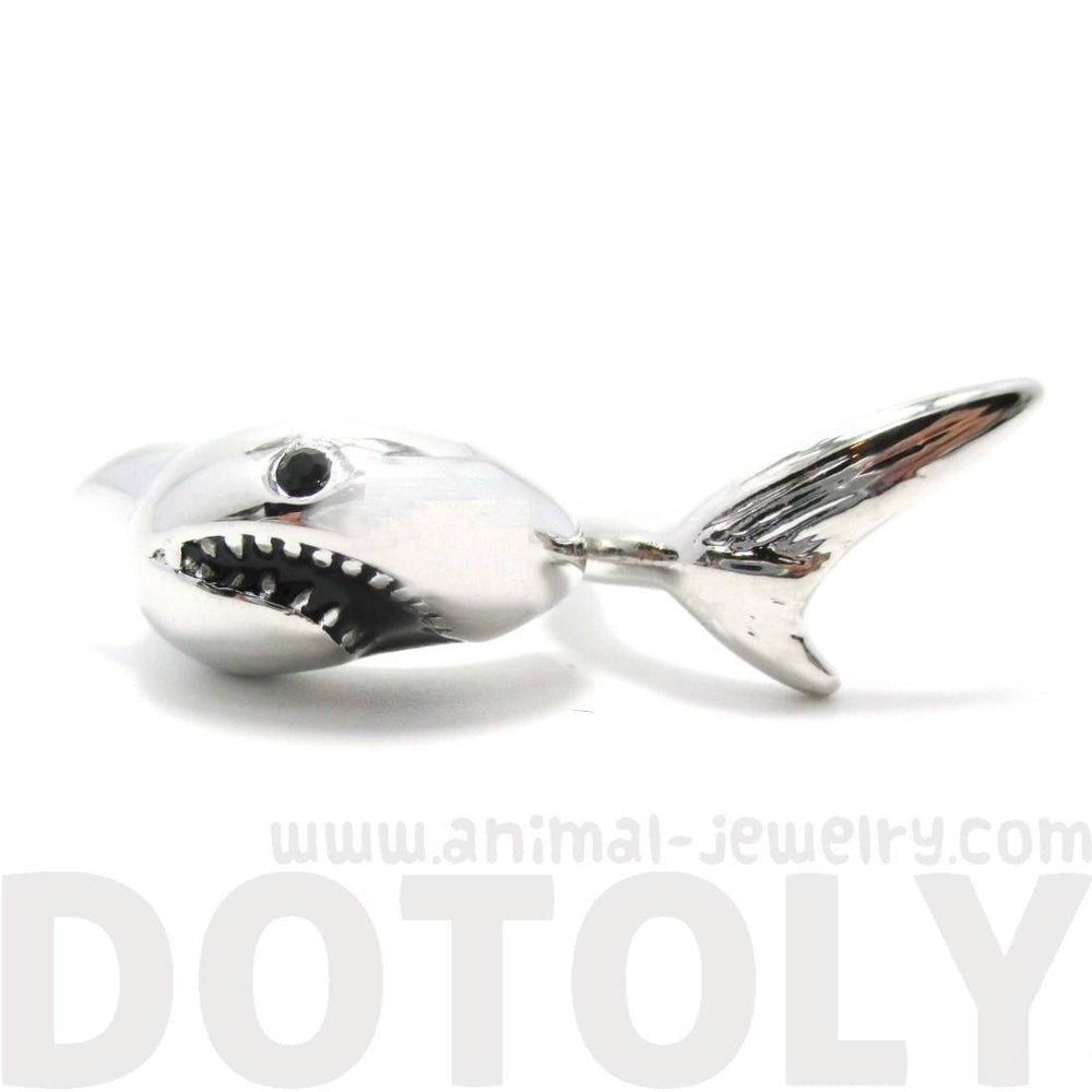 3D Shark Shaped Sea Animal Wrap Around Ring in Silver | DOTOLY | DOTOLY
