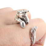 3D Unicorn Shaped Animal Wrap Ring in 925 Sterling Silver | DOTOLY