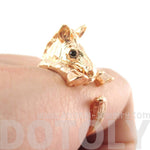 3D Zebra Shaped Animal Wrap Around Ring in Shiny Copper | US Sizes 4 to 9 | DOTOLY