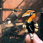 Handmade Great Hornbill Bird Shaped Hand Painted Whistle Pendant Necklace | DOTOLY | DOTOLY