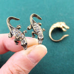Crocodile Inspired Alligator Shaped Ring and Stud Earring Set