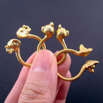 3D Animal Totem Rings in the Shape of a Panda Wolf and Elephant in Gold