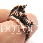 Zebra Horse Animal Wrap Around Ring in Copper - Sizes 4 to 9 Available | DOTOLY