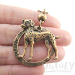 Cute Dalmatian Shaped Pendant Necklace in Brass