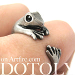 Lizard Gecko Animal Wrap Around Ring in Silver - Size 4 to 9 Available | DOTOLY