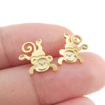 Cute Monkey Chimpanzee Shaped Allergy Free Stud Earrings in Gold