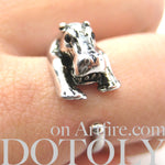 Hippo hippopotamus Animal Wrap Ring in Shiny Silver - Sizes 4 to 9 Available | DOTOLY