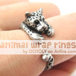 Leopard Jaguar Animal Wrap Around Ring in Silver - Sizes 4 to 9 Available | DOTOLY