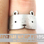 Teddy Bear Simple Animal Ring in Silver - Sizes 5 to 9 Available | DOTOLY