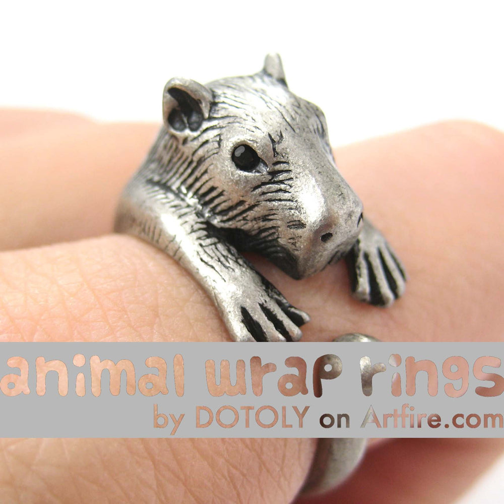 capybara-wombat-animal-ring-silver