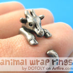 Baby Giraffe Animal Wrap Around Ring in Silver - Sizes 4 to 9 Available | DOTOLY